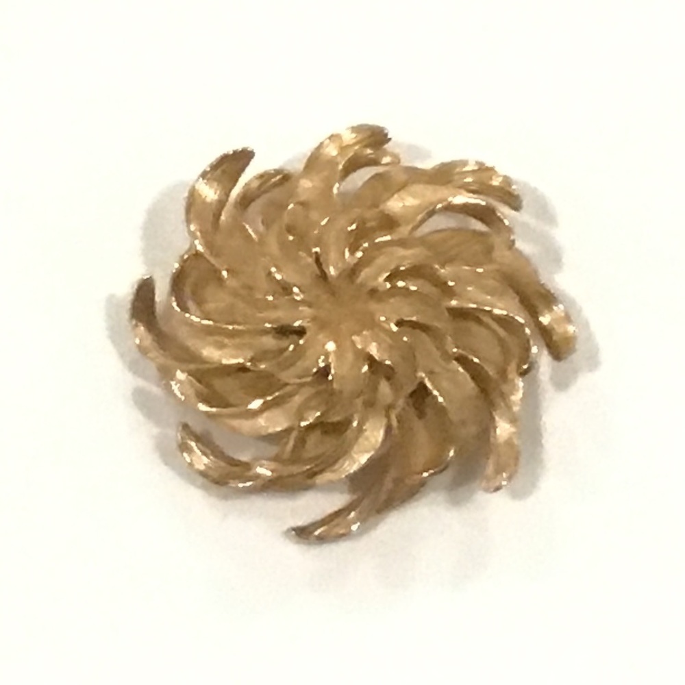 Vintage Signed NAPIER Sterling Silver Gold Vermeil Starburst Pin 1 7/16" Long